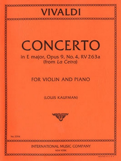 Concerto Emaj Op. 9/4 Vln Pft (VIVALDI ANTONIO)