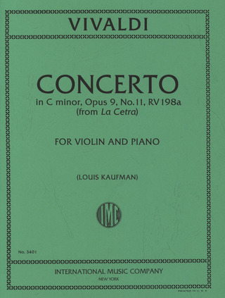Concerto Cmaj Op. 9/11 Vln Pft