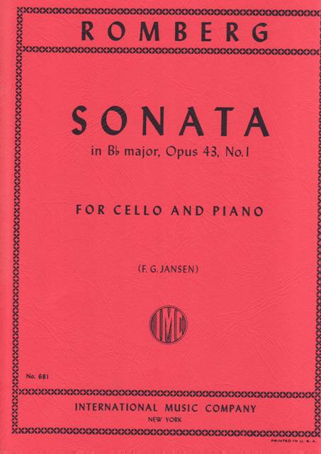 Sonata Bb Maj Op. 43 1 Vc Pft (ROMBERG)