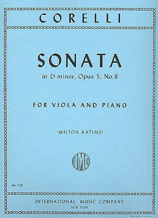 Sonata D Min Op. 5/8 Vla Pft