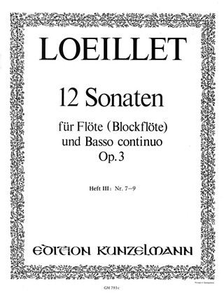 12 Flûte Sonatas, In 4 Volumes, Vol.3