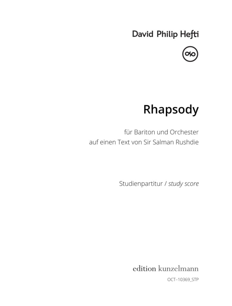 Rhapsody, f�r Bariton und Orchester