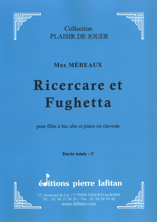 Ricercare Et Fughetta (MEREAUX MAX)