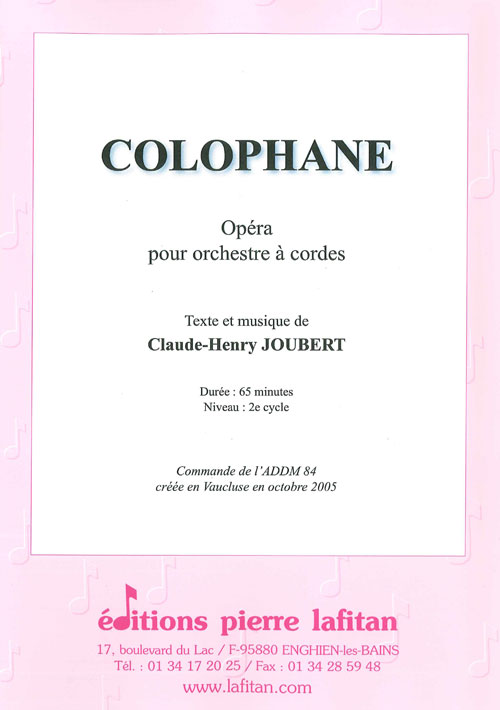 Colophane (JOUBERT CLAUDE-HENRY)
