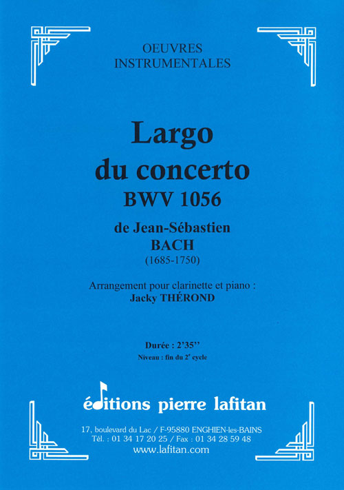 Largo Du Concerto Bwv 1056 (BACH JOHANN SEBASTIAN)