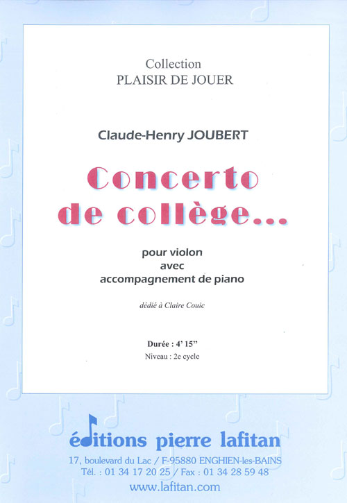 Concerto De Collège (JOUBERT CLAUDE-HENRY)