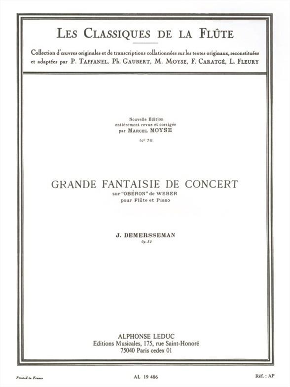 Classique Flûte N076 Grande Fantaisie De Concert Sur Oberon De Weber