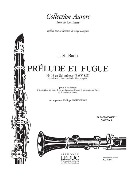 Prelude Et Fugue N016 En Sol Mineur Bwv885/4 Clarinettes Collection Rougeron