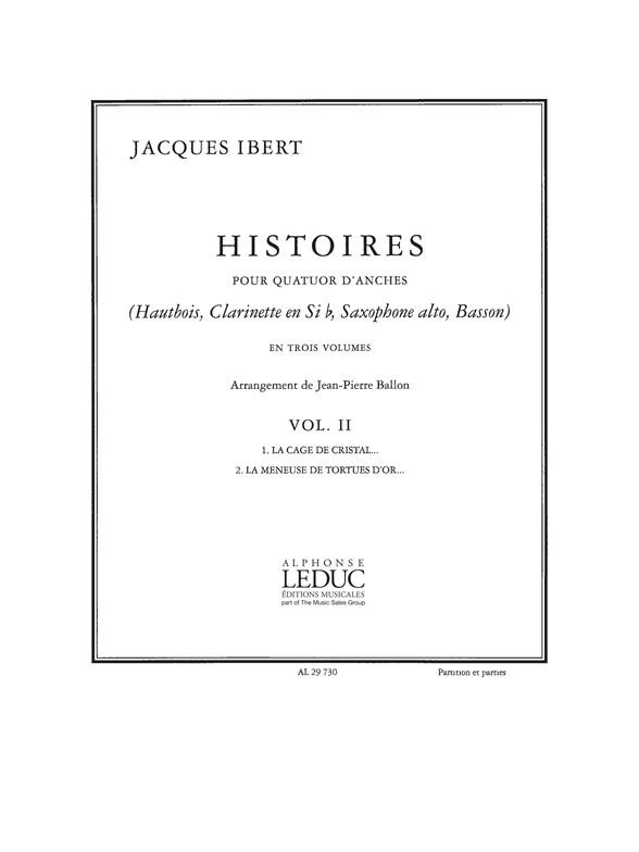 Histoires (La Cage/La Meneuse) Vol.2/Quatuor D'Anches/Partition Et Parties