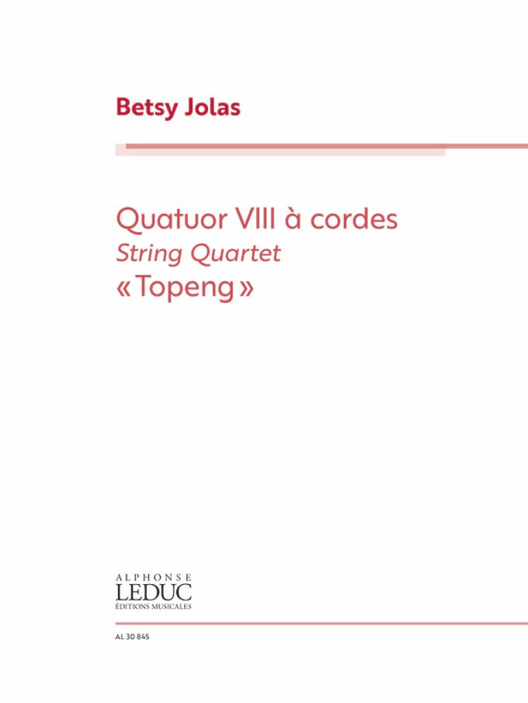 Quatuor VIII "Topeng" for string quartet