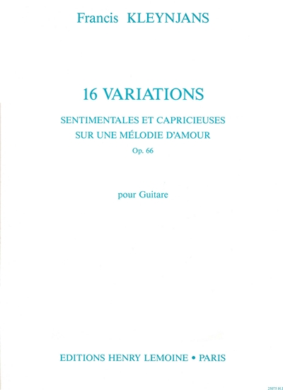 Variations Sentimentales Et Capricieuses Op. 66 (KLEYNJANS FRANCIS)