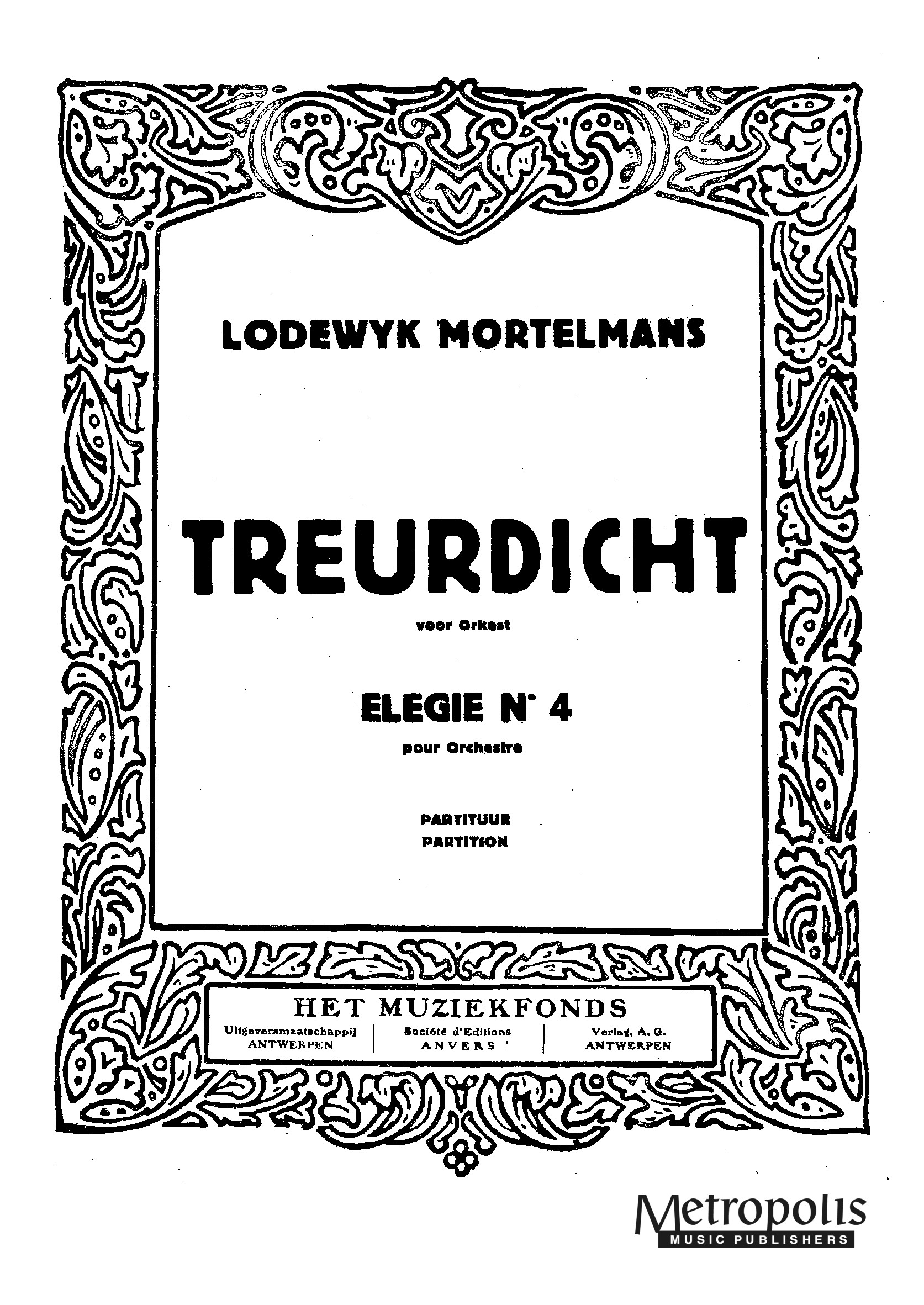 Treurdicht (Elegie nr. 4) Score only