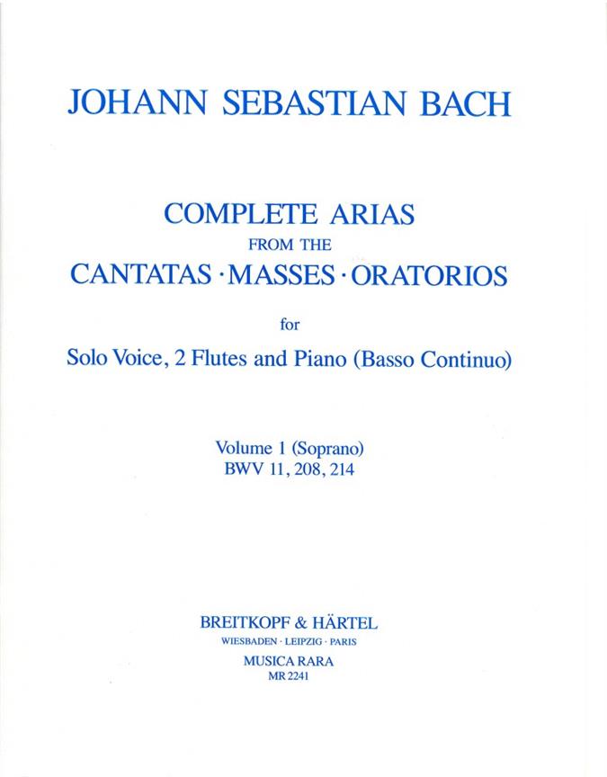 Compl. Arias (Voc, 2 Fl) Vol.1 - Bwv 10, 208, 214 Soprano