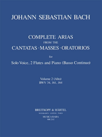 Compl. Arias (Voc, 2 Fl) Vol.2 - Bwv 34, 161, 164 Alto