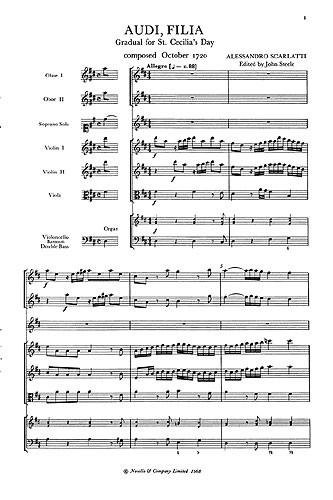 Audi Filia Vocal Score (SCARLATTI DOMENICO)
