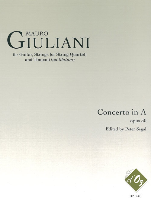 Concerto For Guitar, Strings Et Timpani, Op. 30 - 2 Cahiers (GIULIANI M)