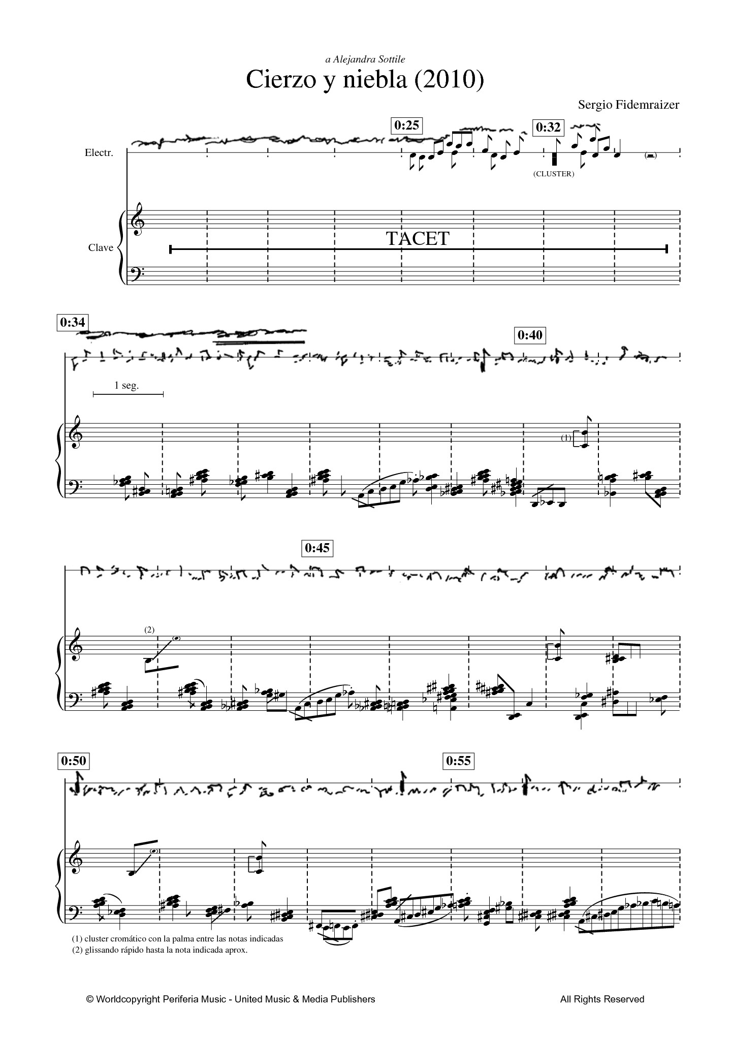 Cierzo y Niebla for Harpsichord and Tape (FIDEMRAIZER SERGIO)