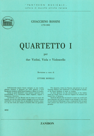 Quartetto N. 1 Per 2 Violini, Viola E Violoncello (Bonelli)