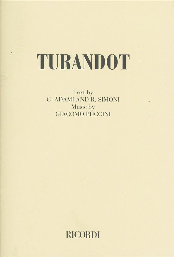 Turandot (Testo Inglese)
