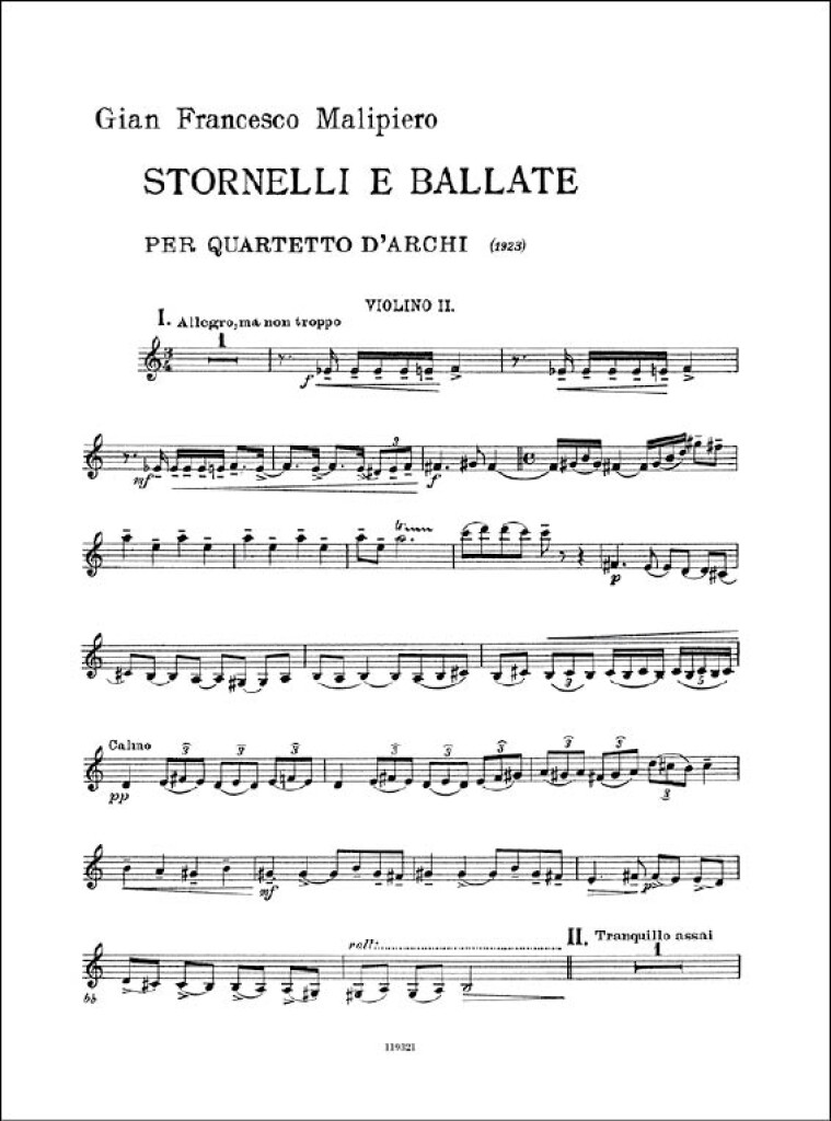 Stornelli E Ballate Partiture Per Quartetto D'Archi
