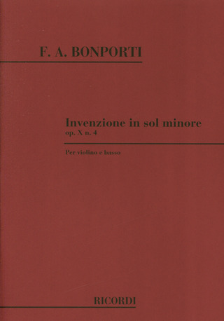 Invenzioni Per Vl. E Basso Op. X: N.4 In Sol Min.