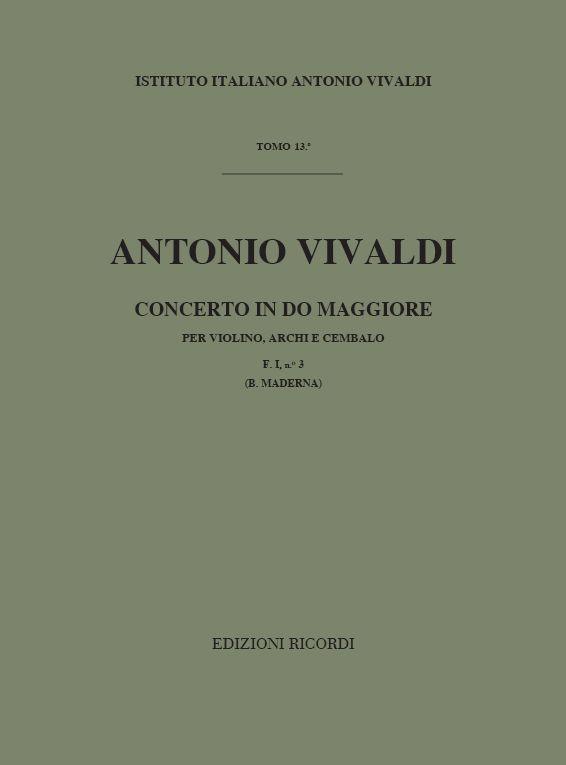 Concerto Per Vl. Archi E Bc: In Do Rv 186 F.I/3 Tomo 13 (VIVALDI ANTONIO)