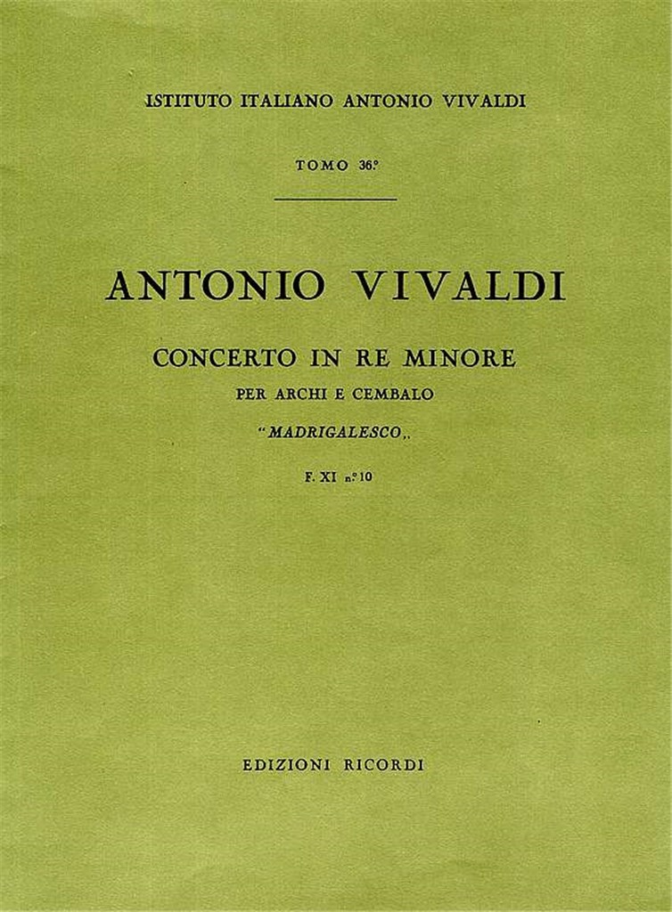 Concerto Per Vl., Archi E B.C.: In Re Rv 231 - F.I/8 Tomo 31 (VIVALDI ANTONIO)