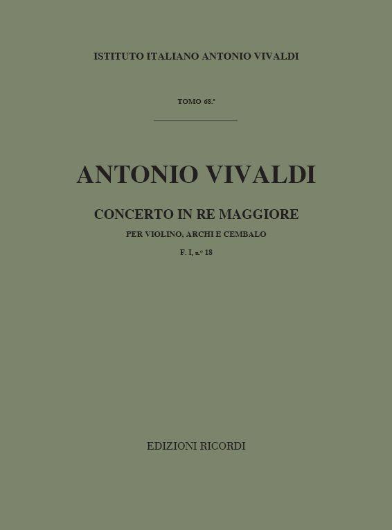 Concerto In Re Maggiore Per Vl Archi E Cembalo Rv 232 F.I/18 Tomo 68 (VIVALDI ANTONIO)