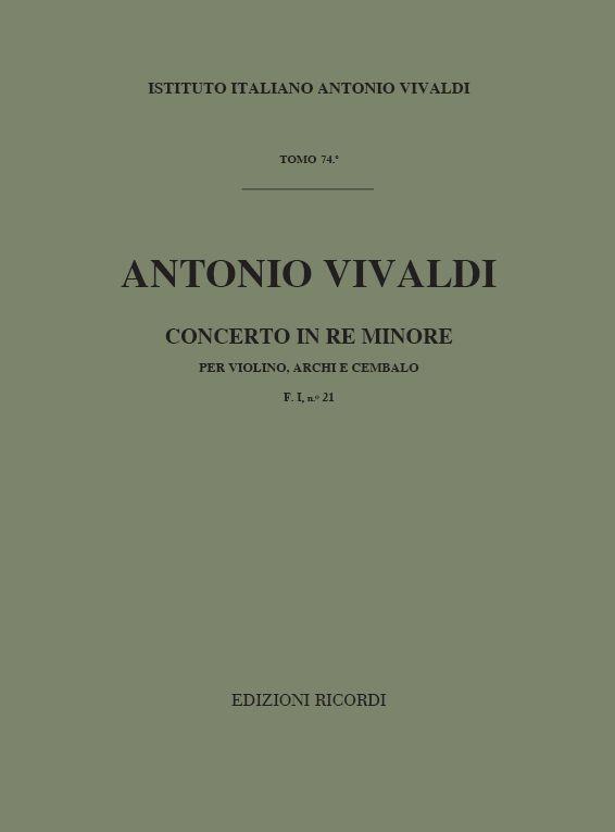 Concerto Per Vl., Archi E B.C.: In Re Min. Rv 248 - F.I/21 - Tomo 74 (VIVALDI ANTONIO)