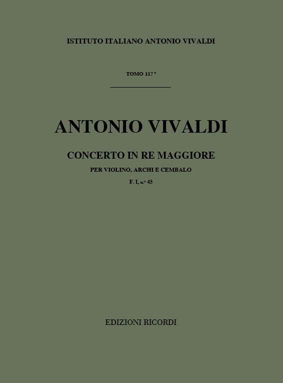 Concerto Per Vl., Archi E B.C.: In Re Rv 229 - F.I/45 Tomo 117 (VIVALDI ANTONIO)