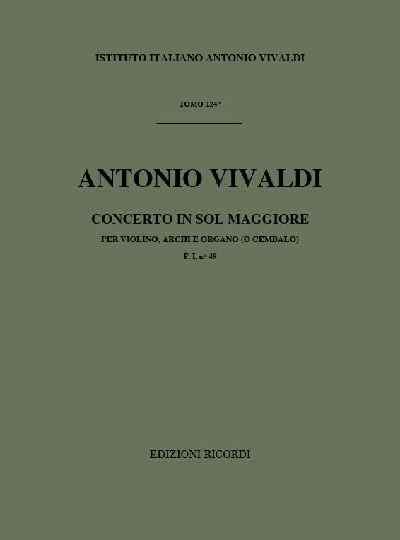 Concerto Per Vl. Archi E Bc: In Sol Op. IX N.10 Rv 300 F.I/49 Tomo 124 (VIVALDI ANTONIO)