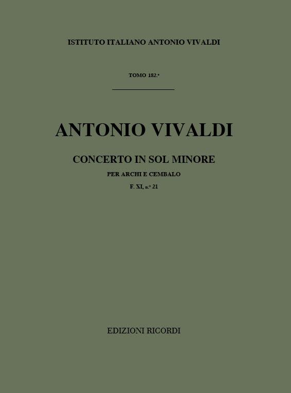 Concerto Per Archi E B.C.: In Sol Min. Rv 157 - F.Xi/21 Tomo 182 (VIVALDI ANTONIO)