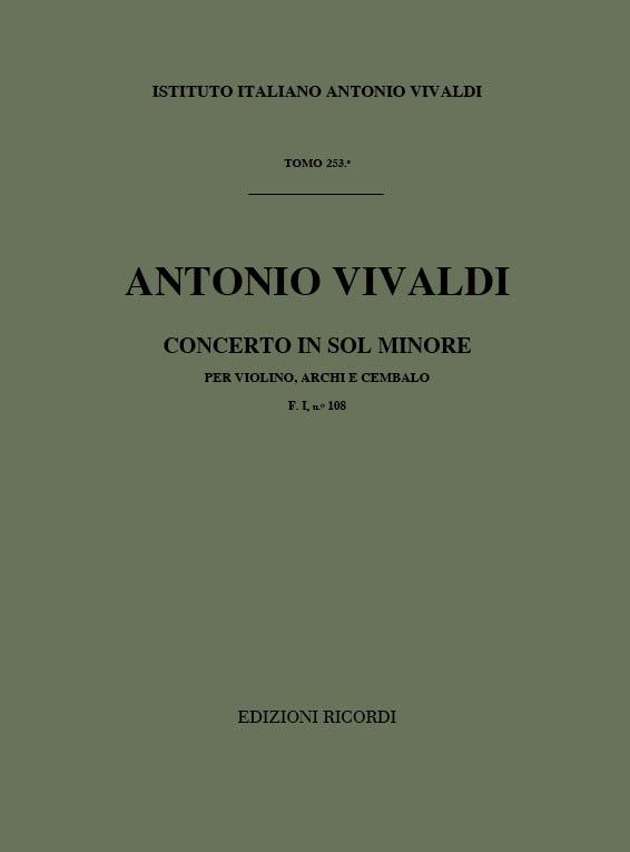 Concerto Per Vl., Archi E B.C.: In Sol Min. Rv 325 - F.I/108 Tomo 253 (VIVALDI ANTONIO)