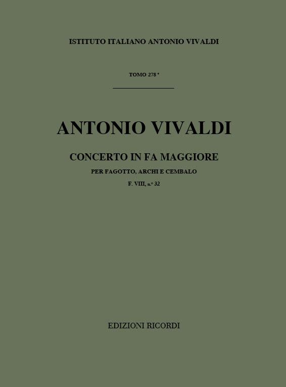 Concerto Per Fg., Archi E B.C.: In Fa Rv 490 - F.VIii/32 Tomo 278 (VIVALDI ANTONIO)
