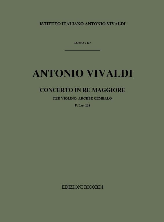 Concerto Per Vl., Archi E B.C.: In Re Rv 224 - F.I/158 Tomo 343 (VIVALDI ANTONIO)