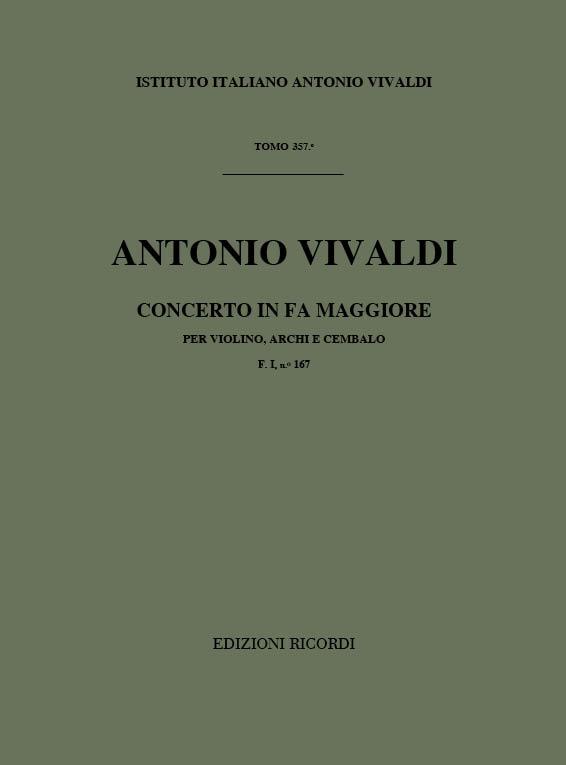 Concerto Per Vl., Archi E B.C.: In Fa Rv 292 - F.I/167 Tomo 357 (VIVALDI ANTONIO)