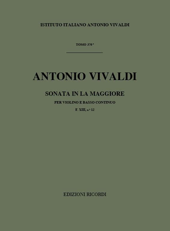 Sonate Pour Vl. E B.C.: In La Rv 29 - F.XIII/12 Tomo 370 (VIVALDI ANTONIO)