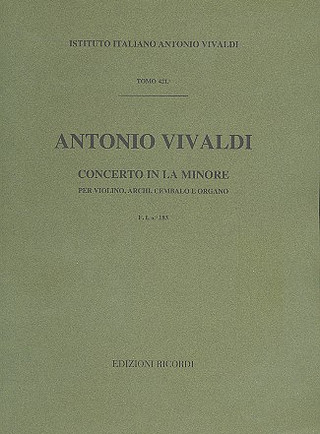 Concerto Per Vl Archi E B C In La Min Op. IV N 4 - Rv 357 F.I/183 Tomo 421 (VIVALDI ANTONIO)
