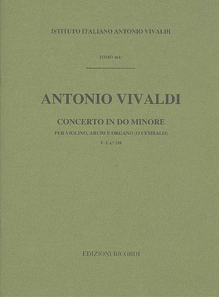 Concerto Per Vl., Archi E B.C.: In Do Min. Op. XI N.5 - Rv 202 F.I/210 Tomo 461 (VIVALDI ANTONIO)