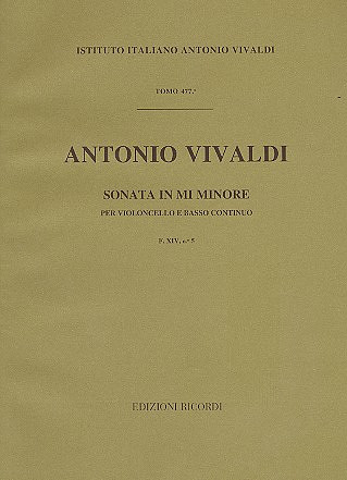 Sonate Pour Vc. E B.C.: In Mi Min. Rv 40 - F.XIV/5 Tomo 477