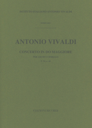 Concerto Per Archi E B.C.: In Do Rv 114 - F.Xi/44 Tomo 493