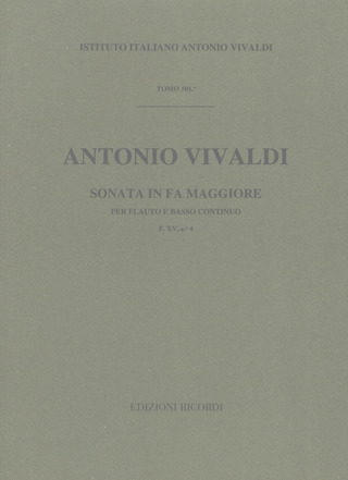 Sonate Pour Strum. A Fiato E B.C.: Pour Fl. Diritto In Fa Rv 52 - F.XV/4 Tomo 501