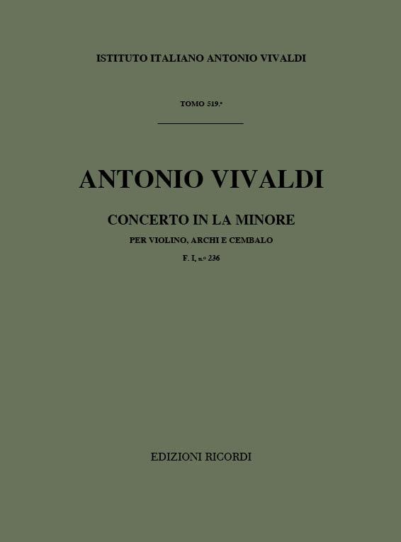 Concerto Per Vl., Archi E B.C.: In La Min. Rv 355 - F.I/236 Tomo 519 (VIVALDI ANTONIO)