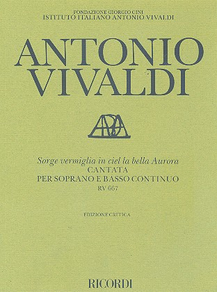 Sorge Vermiglia In Ciel La Bella Aurora. Cantata Per S. E B.C. Rv 667 (VIVALDI ANTONIO)