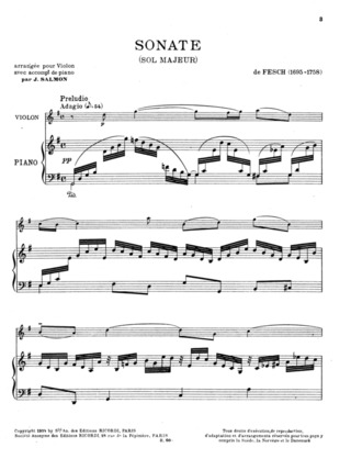 Sonate En Sol Violon Et Piano (Salmon