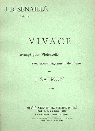 Vivace En Re Mineur Violoncelle Et Piano (Salmon