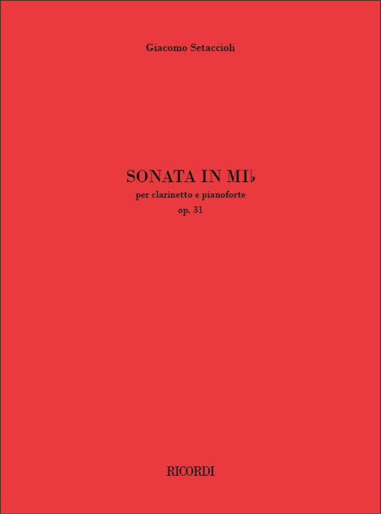 Sonata In Mi Bem. Op. 31 (SETACCIOLI G)