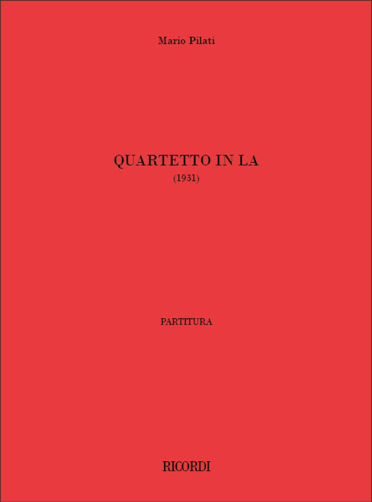 Quartetto In La (PILATI MARIO)