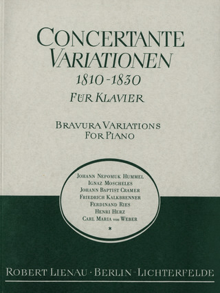 Variations Concertantes 1810-1830 Pour Piano