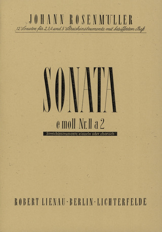 Sonata 2 E Minor A 2 (ROSENMULLER JOHANN)